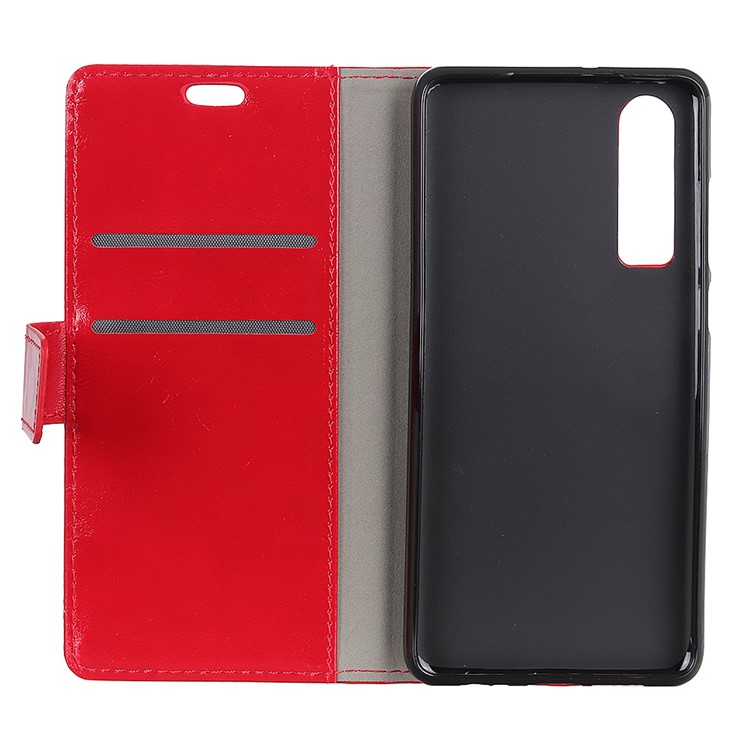 Crazy Horse Wallet Leather Stand Phone Case for Huawei P30 - Red-3