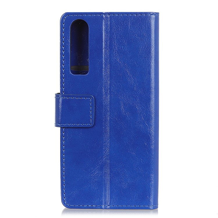 Crazy Horse Magnetic Leather Stand Cover for Huawei P30 - Blue-2