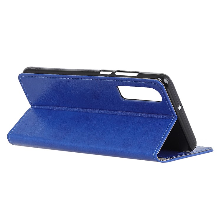 Crazy Horse Magnetic Leather Stand Cover for Huawei P30 - Blue-6
