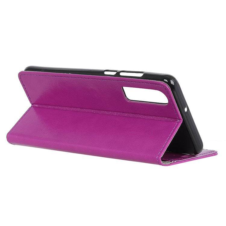 Crazy Horse Wallet Leather Stand Magnetic Case for Huawei P30 - Purple-6