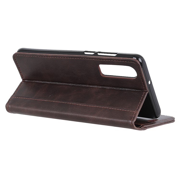 Rivet Decor PU Leather Protection Cell Phone Case Accessory for Huawei P30 - Brown-9