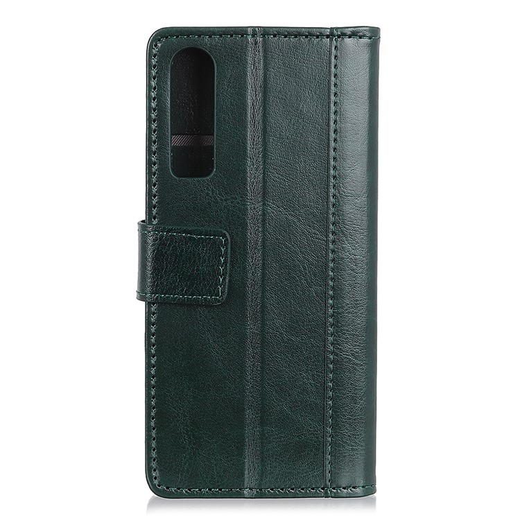 Rivet Decor Crazy Horse PU Leather Phone Shell with 3 Card Slots for Huawei P30 - Green-3