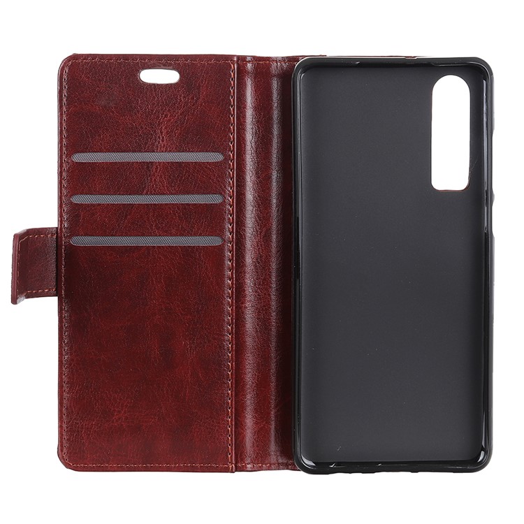 Rivet Decor Crazy Horse PU Leather Magnetic Wallet Case Cover for Huawei P30 - Brown-5