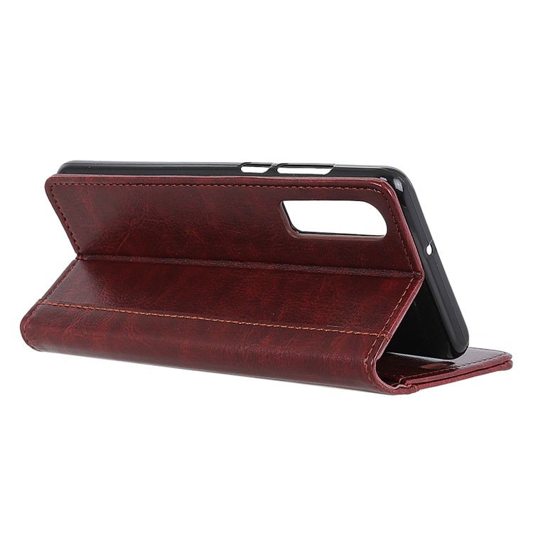 Rivet Decor Crazy Horse PU Leather Magnetic Wallet Case Cover for Huawei P30 - Brown-8