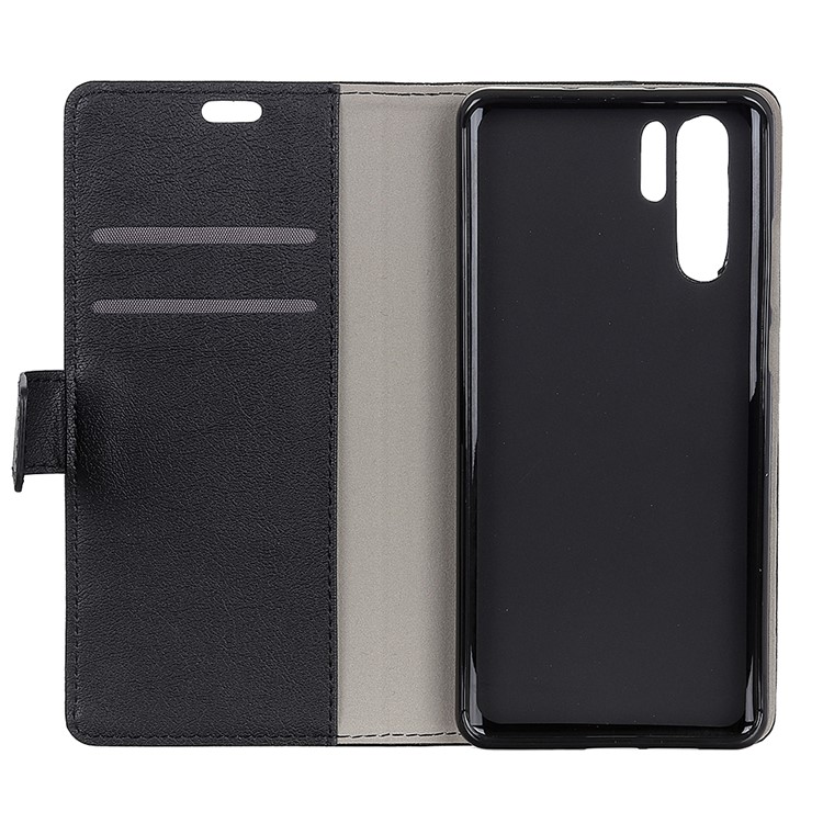PU Leather Magnetic Stand Wallet Protective Case for Huawei P30 Pro - Black-3