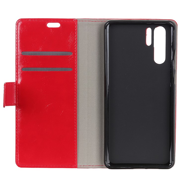 Crazy Horse Magnetic Stand Wallet PU Leather Protective Shell for Huawei P30 Pro - Red-3