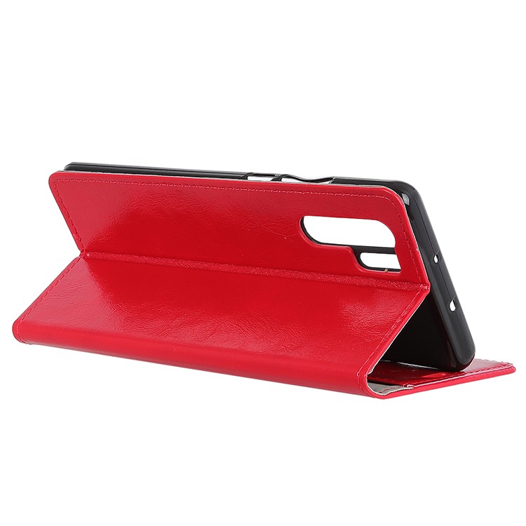 Crazy Horse Magnetic Stand Wallet PU Leather Protective Shell for Huawei P30 Pro - Red-6
