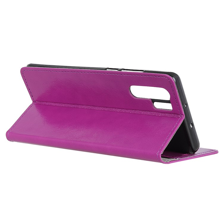 Crazy Horse Texture Magnetic Stand Wallet PU Leather Cell Phone Case for Huawei P30 Pro - Purple-6