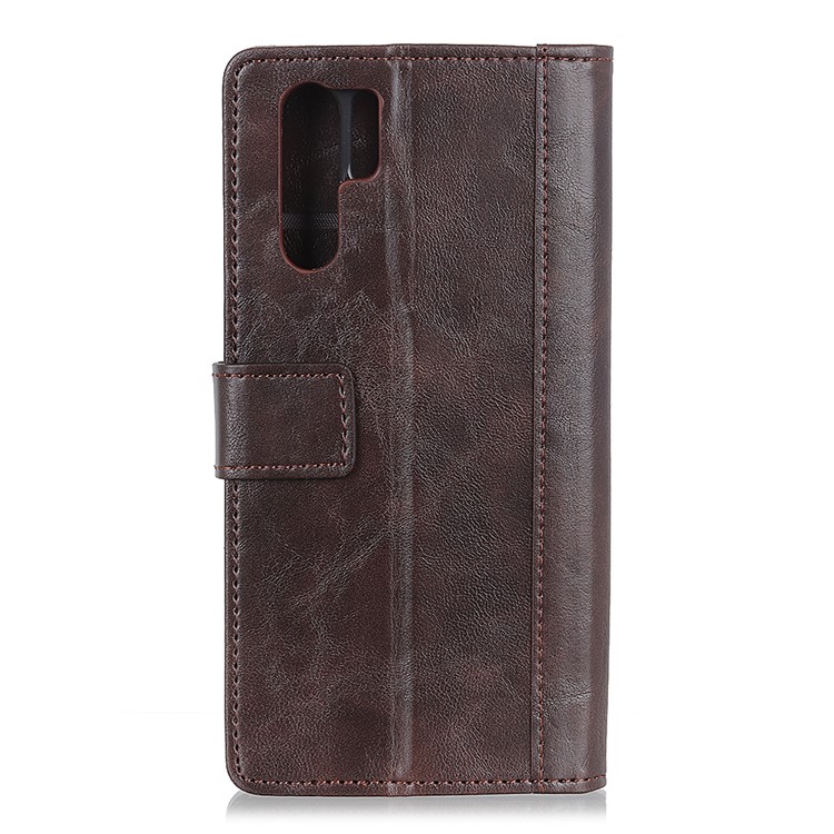 Rivet Decorated Leather Stand Wallet Magnetic Casing for Huawei P30 Pro - Brown-3
