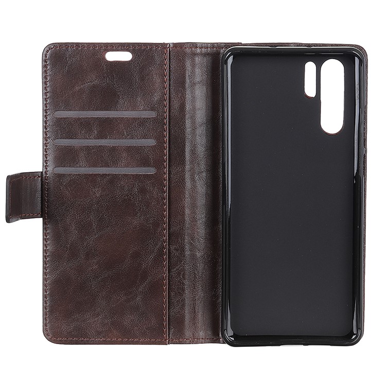 Rivet Decorated Leather Stand Wallet Magnetic Casing for Huawei P30 Pro - Brown-5
