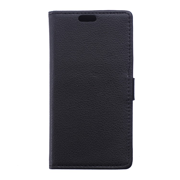 Lychee Texture Leather Case Wallet Cover for Huawei P9 - Black-1