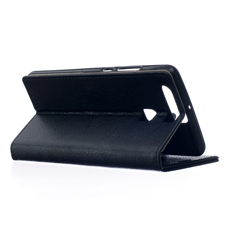 Lychee Texture Leather Case Wallet Cover for Huawei P9 - Black-3