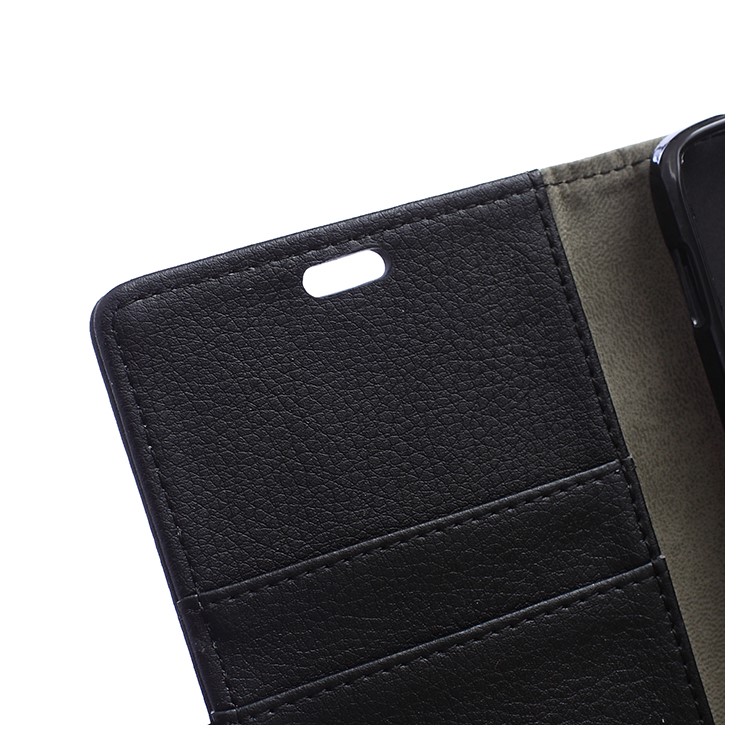 Lychee Texture Leather Case Wallet Cover for Huawei P9 - Black-6