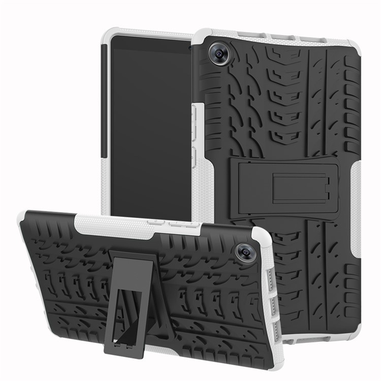 Anti-slip PC + TPU Combo Case with Kickstand for Huawei MediaPad M5 8 (8.4-inch) - White-1