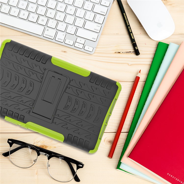 Anti-slip PC + TPU Hybrid Case Shell with Kickstand for Huawei MediaPad M5 8 (8.4-inch) - Green-2