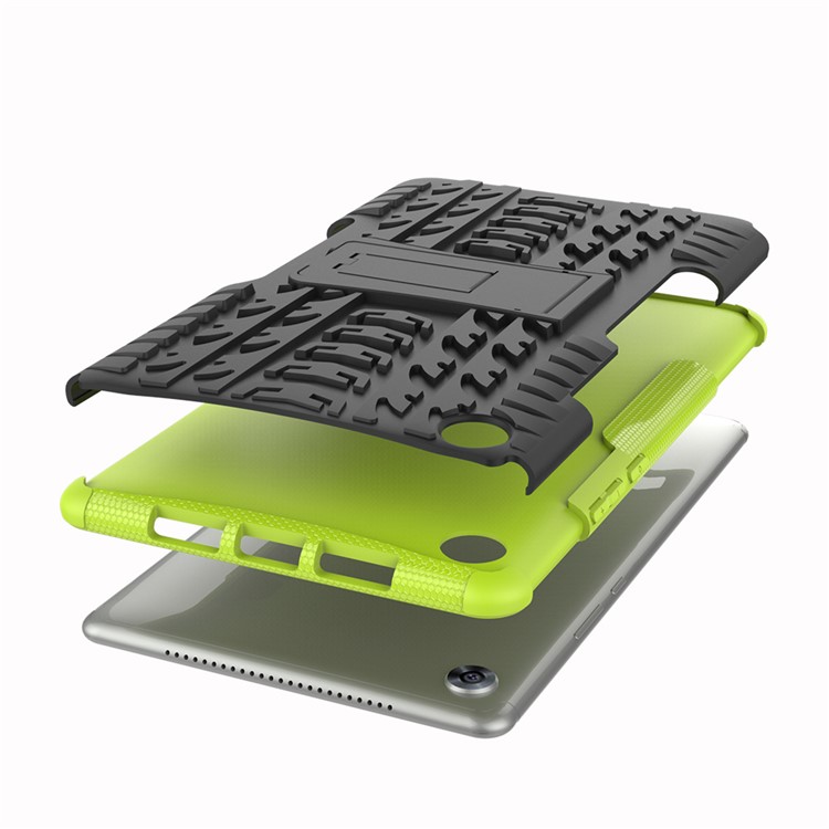 PC Anti-slip + TPU Hybrid Case Shell Con Kickstand Para Huawei MediaPad M5 8 (8.4 Pulgadas) - Verde-5