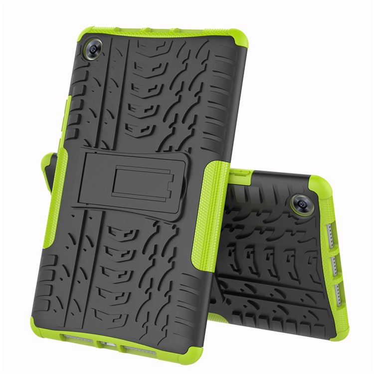Anti-slip PC + TPU Hybrid Case Shell with Kickstand for Huawei MediaPad M5 8 (8.4-inch) - Green-8