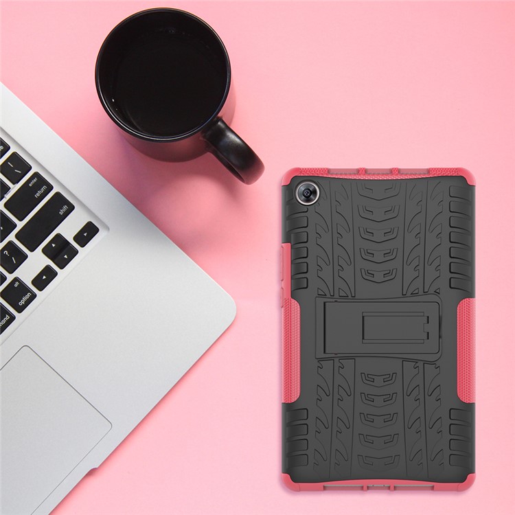 Anti-slip PC + TPU Hybrid Protection Case with Kickstand for Huawei MediaPad M5 8 (8.4-inch) - Rose-2