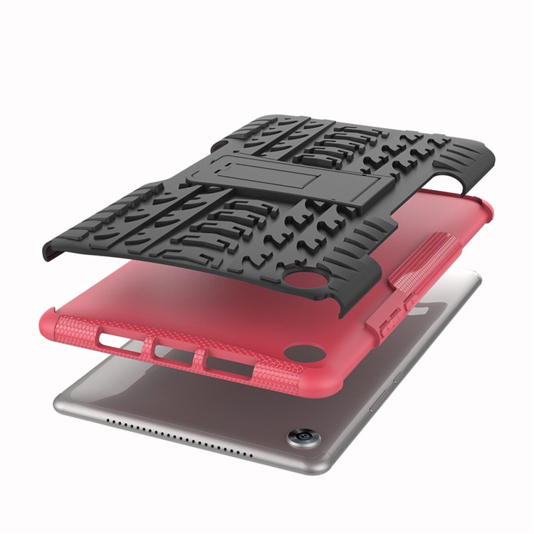 Anti-slip PC + TPU Hybrid Protection Case with Kickstand for Huawei MediaPad M5 8 (8.4-inch) - Rose-6