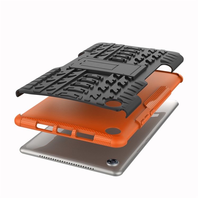 Anti-slip PC + TPU Combo Cover Case with Kickstand for Huawei MediaPad M5 8 (8.4-inch) - Orange-5