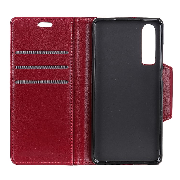 All Round Protection 3 Card Slots PU Leather Cover for Huawei P30 - Red-4