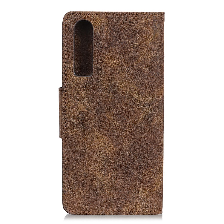 Retro Style Split Leather Stand Magnetic Wallet Casing for Huawei P30 - Coffee-2