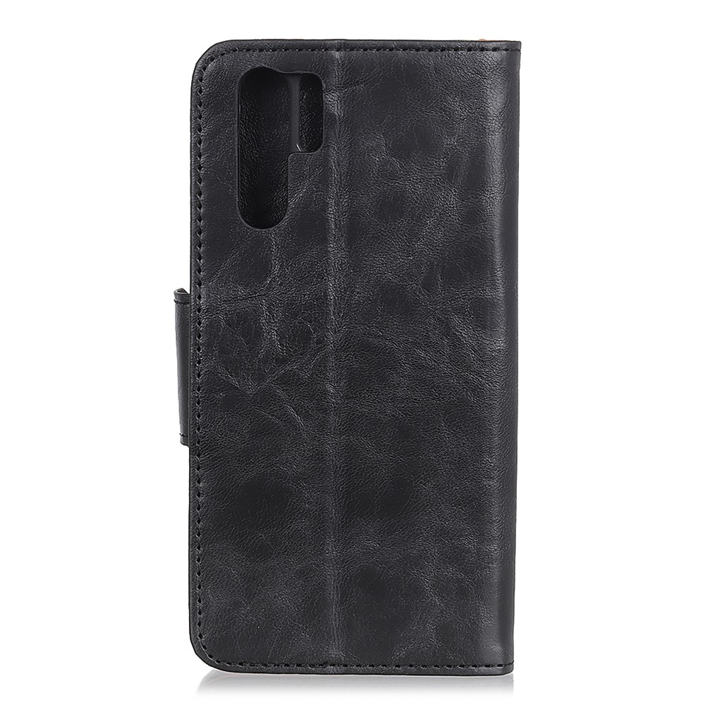 Crazy Horse Split Leather Wallet Stand Phone Case for Huawei P30 Pro - Black-3