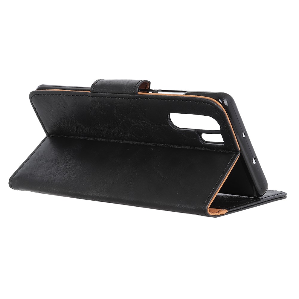 Crazy Horse Split Leather Wallet Stand Phone Case for Huawei P30 Pro - Black-5