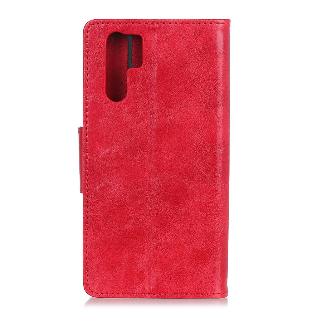 Crazy Horse Split Leather Wallet Stand Phone Cover for Huawei P30 Pro - Red-3