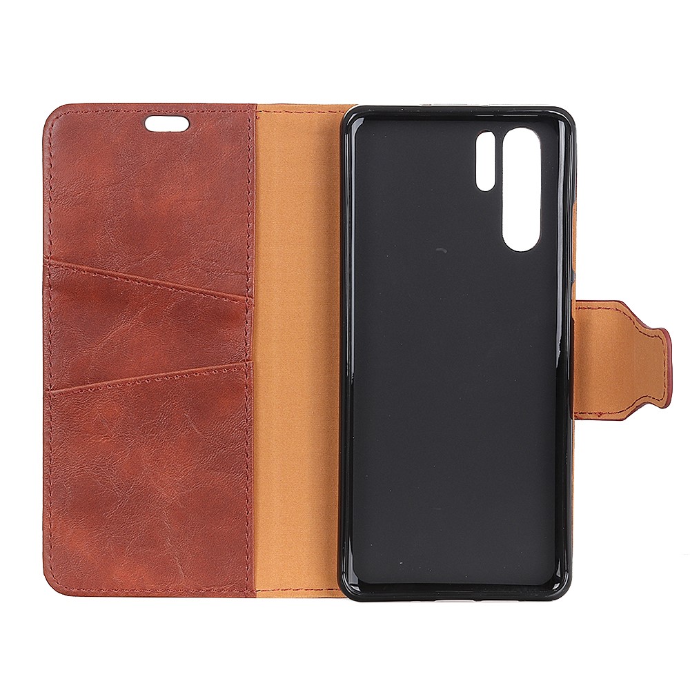 Crazy Horse Split Leather Wallet Protection Shell for Huawei P30 Pro - Brown-4