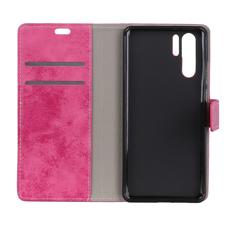 Vintage Style Wallet PU Leather Stand Protective Cover for Huawei P30 Pro - Rose-5