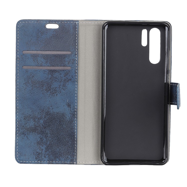 Vintage Style Wallet PU Leather Stand Protective Shell for Huawei P30 Pro - Blue-5
