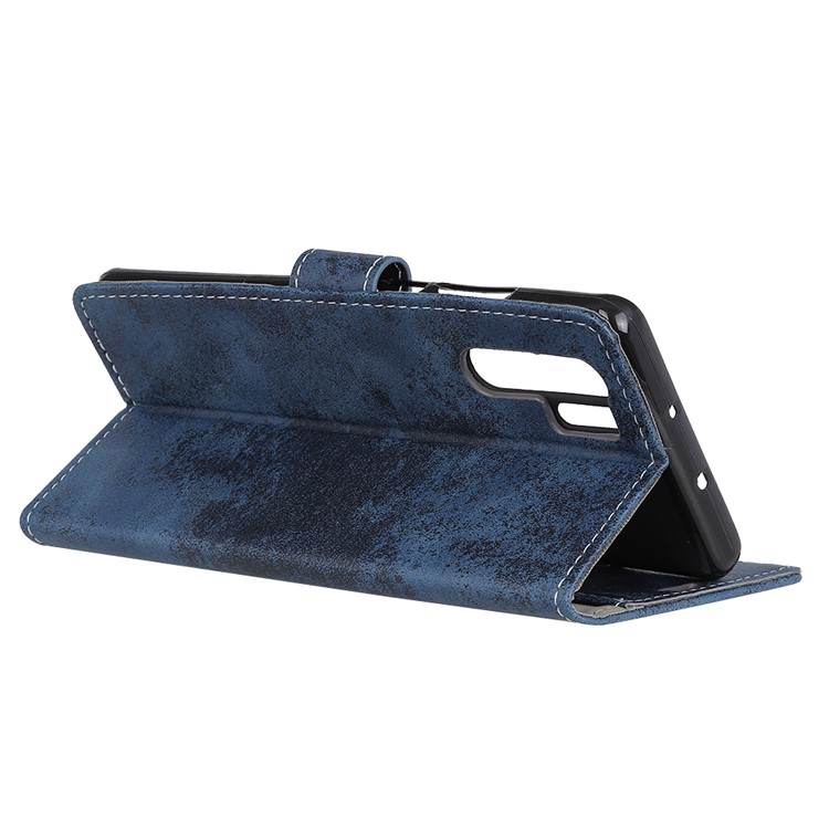 Vintage Style Wallet PU Leather Stand Protective Shell for Huawei P30 Pro - Blue-6