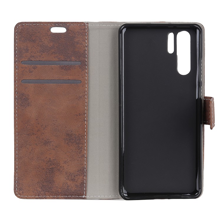 Vintage Style Wallet PU Leather Stand Protective Flip Case for Huawei P30 Pro - Brown-5