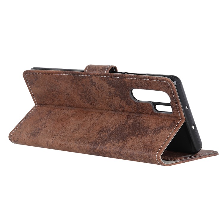 Vintage Style Wallet PU Leather Stand Protective Flip Case for Huawei P30 Pro - Brown-6