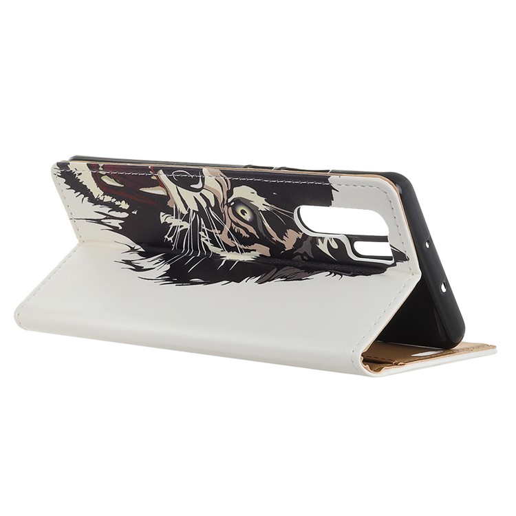 Pattern Printing PU Leather Wallet Stand Flip Shell for Huawei P30 Pro - Tiger-4