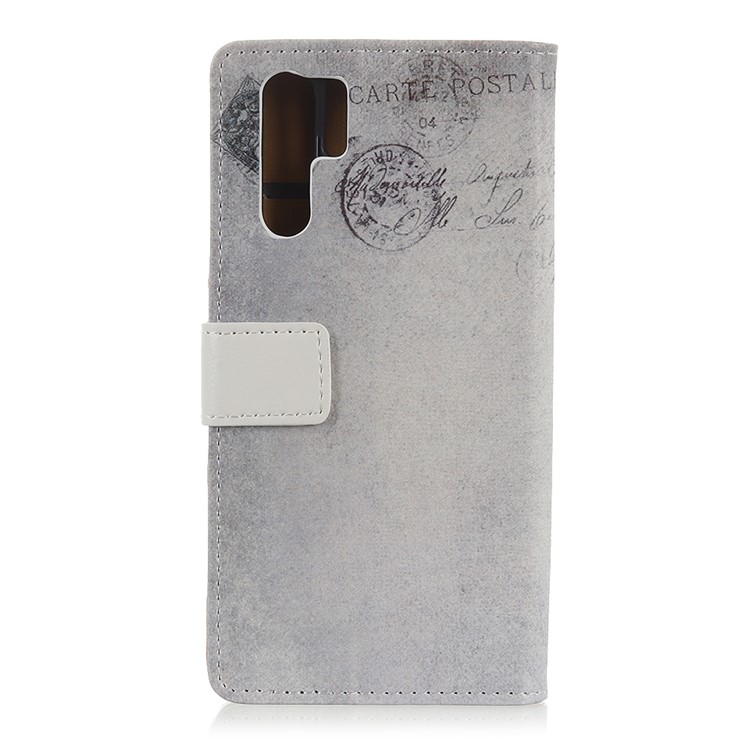 Pattern Printing PU Leather Wallet Stand Protective Case for Huawei P30 Pro - Cat Holding Heart-3