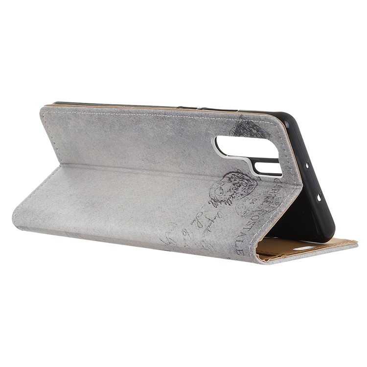 Pattern Printing PU Leather Wallet Stand Protective Case for Huawei P30 Pro - Cat Holding Heart-4