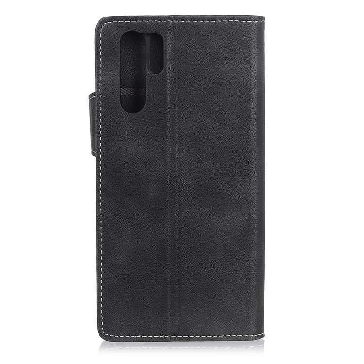S-shape Textured Leather Wallet Case for Huawei P30 Pro - Black-7