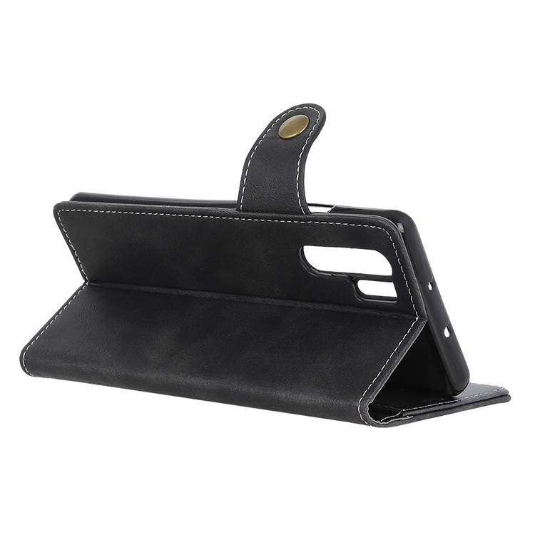 S-shape Textured Leather Wallet Case for Huawei P30 Pro - Black-9