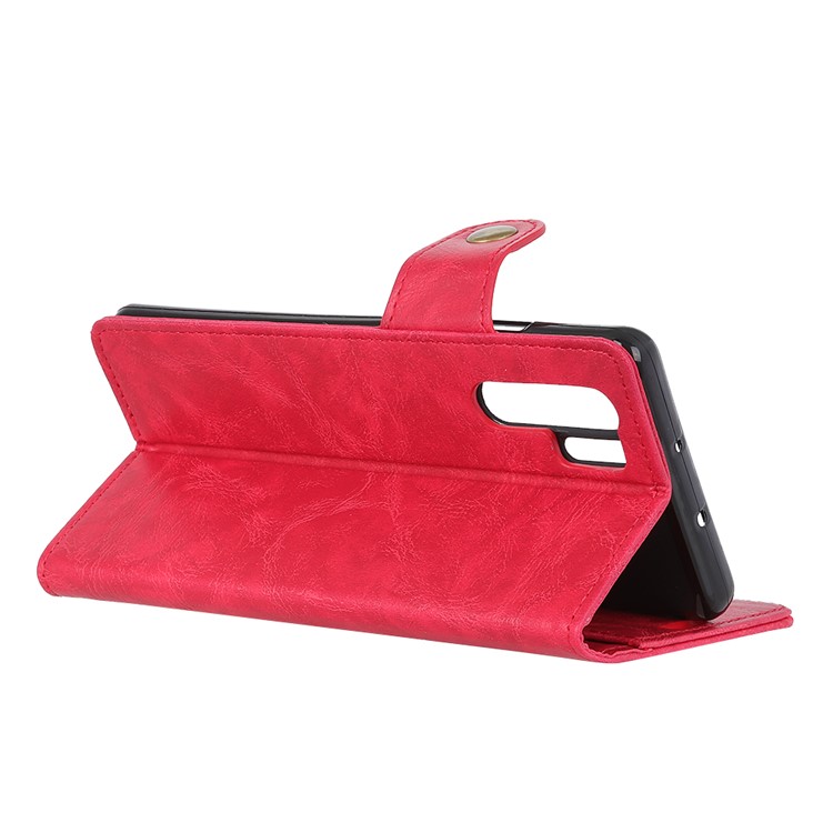 S Shape Crazy Horse Texture Wallet Stand Leather Mobile Cover for Huawei P30 Pro - Red-10