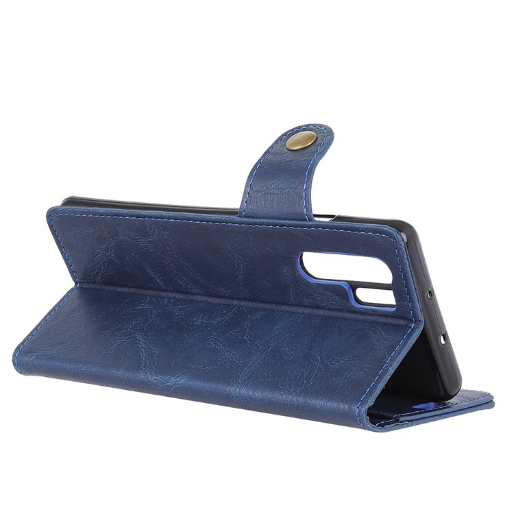 S Shape Crazy Horse Texture Wallet Stand Leather Mobile Shell for Huawei P30 Pro - Blue-10