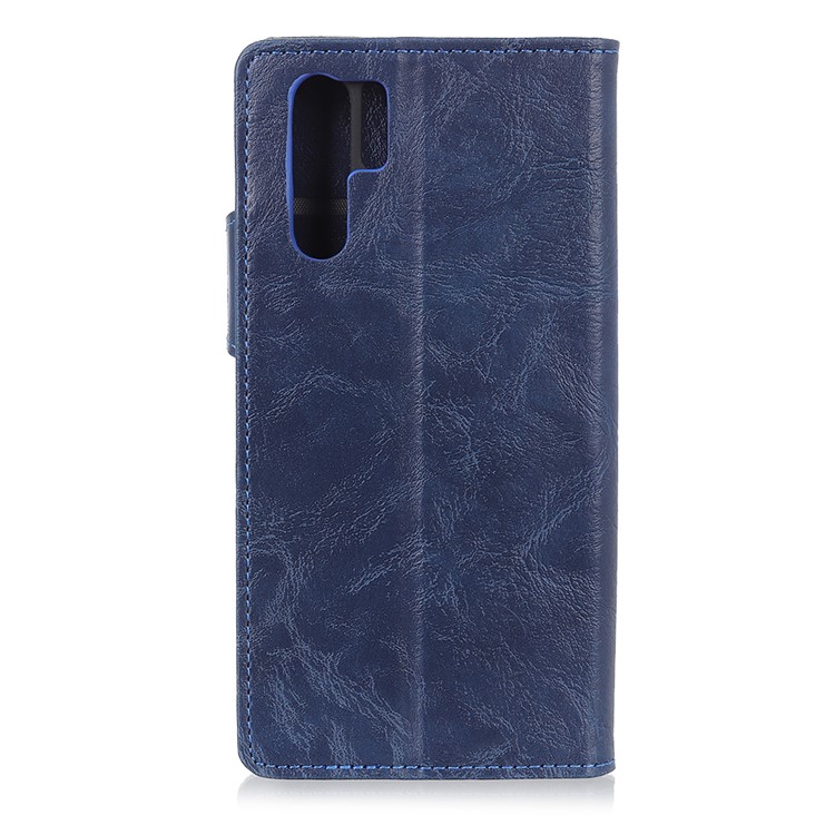S Shape Crazy Horse Texture Wallet Stand Leather Mobile Shell for Huawei P30 Pro - Blue-8