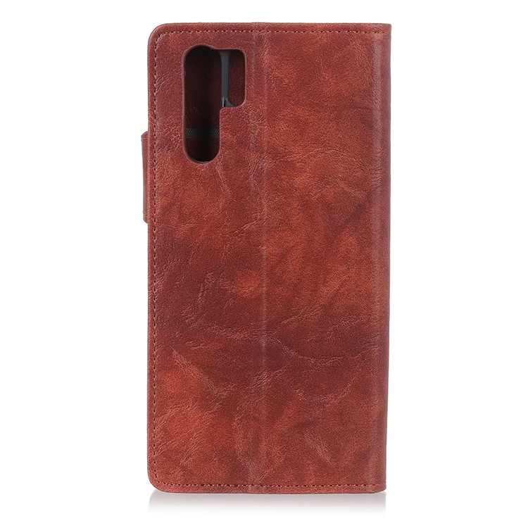 S Shape Crazy Horse Texture Wallet Stand Leather Protective Casing for Huawei P30 Pro - Brown-8