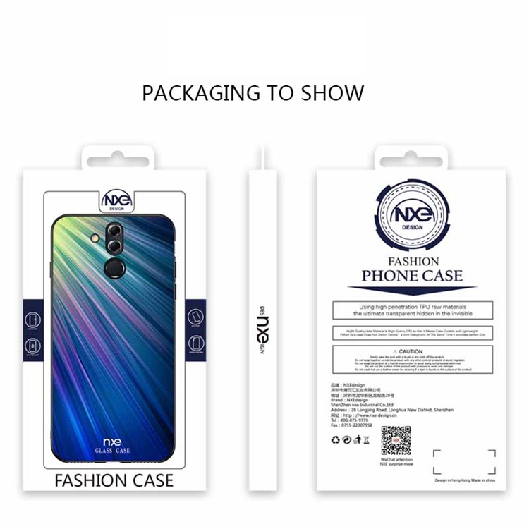 NXE Pattern Printing TPU Phone Case for Huawei Mate 20 Lite - Green / Blue-6