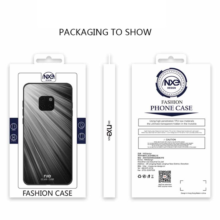NXE Pattern Printing TPU Phone Cover for Huawei Mate 20 Pro - White / Black-6