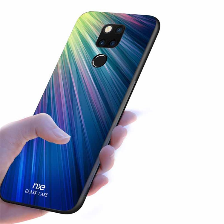 NXE Pattern Printing TPU Mobile Phone Case Shell for Huawei Mate 20 - Green / Blue-4