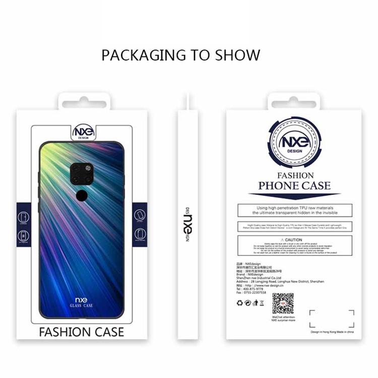 NXE Pattern Printing TPU Mobile Phone Case Shell for Huawei Mate 20 - Green / Blue-6