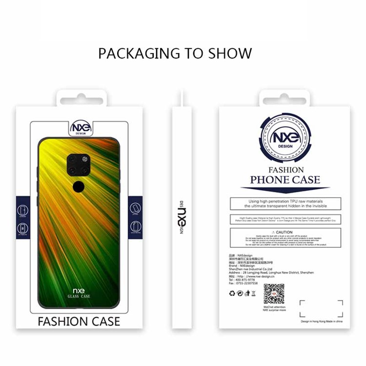 NXE Pattern Printing TPU Mobile Phone Case Shell for Huawei Mate 20 - Yellow / Green-6