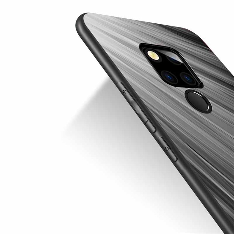 NXE Pattern Printing TPU Mobile Phone Case Shell for Huawei Mate 20 - White / Black-3